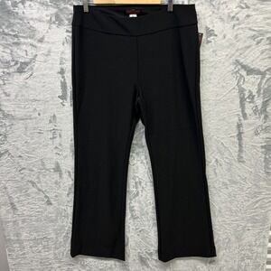 Krazy Larry Pants Womens 14 Black Mini Bootcut Stretch Casual Workwear Made USA